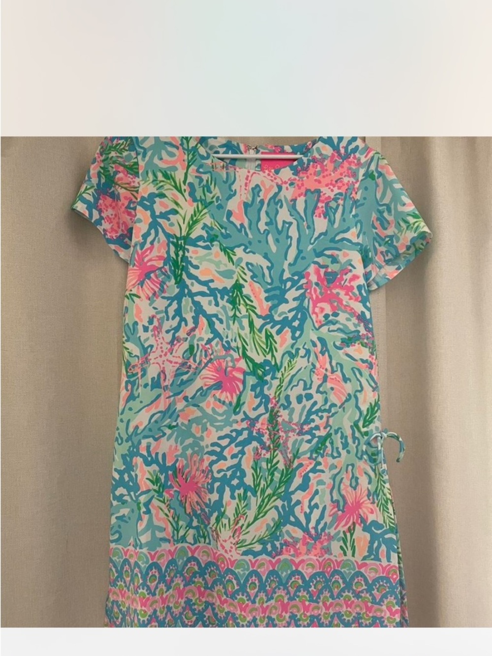 Lilly Pulitzer Multicolor Coral Motif Shift Dress - Pink, Aqua, Green